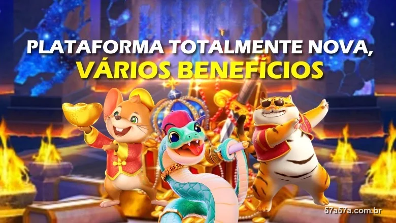 Mascotes da série Fortune da PG no 57A: rato, dragão e tigre da sorte